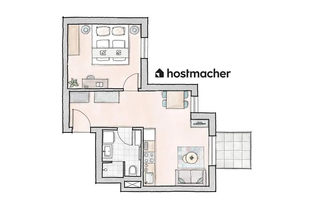 Hm • Sleek 1Br Home With Balcony 비엔나